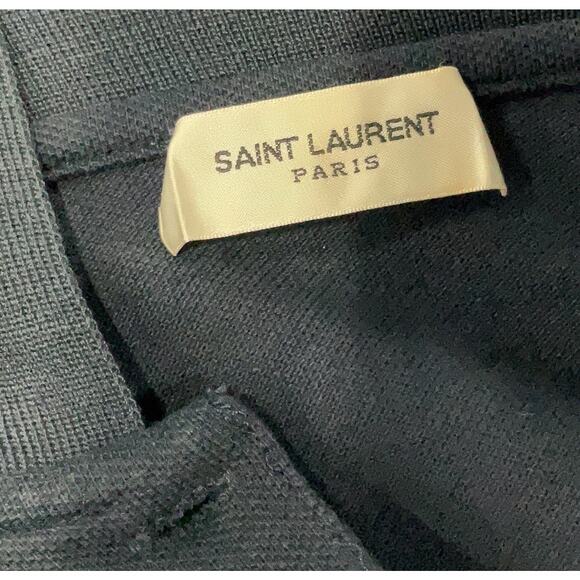 SAINT LAURENT YSL Monogram Cropped Polo Shirt Short Sleeve Logo Women’s L $680 - Picture 13 of 16